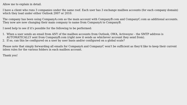 DevOps & SysAdmins: Exchange 2007 send as different user by default