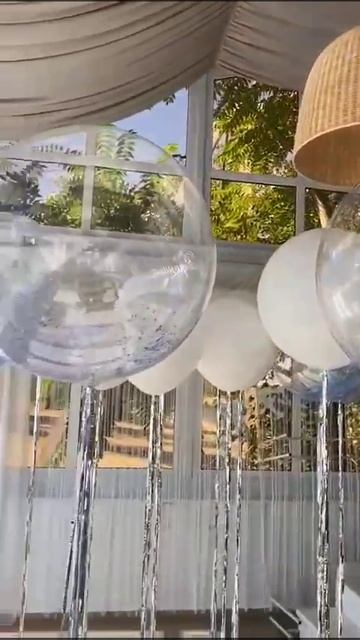 Большие прозрачные воздушные шары с дождиком на свадь смотреть онлайн