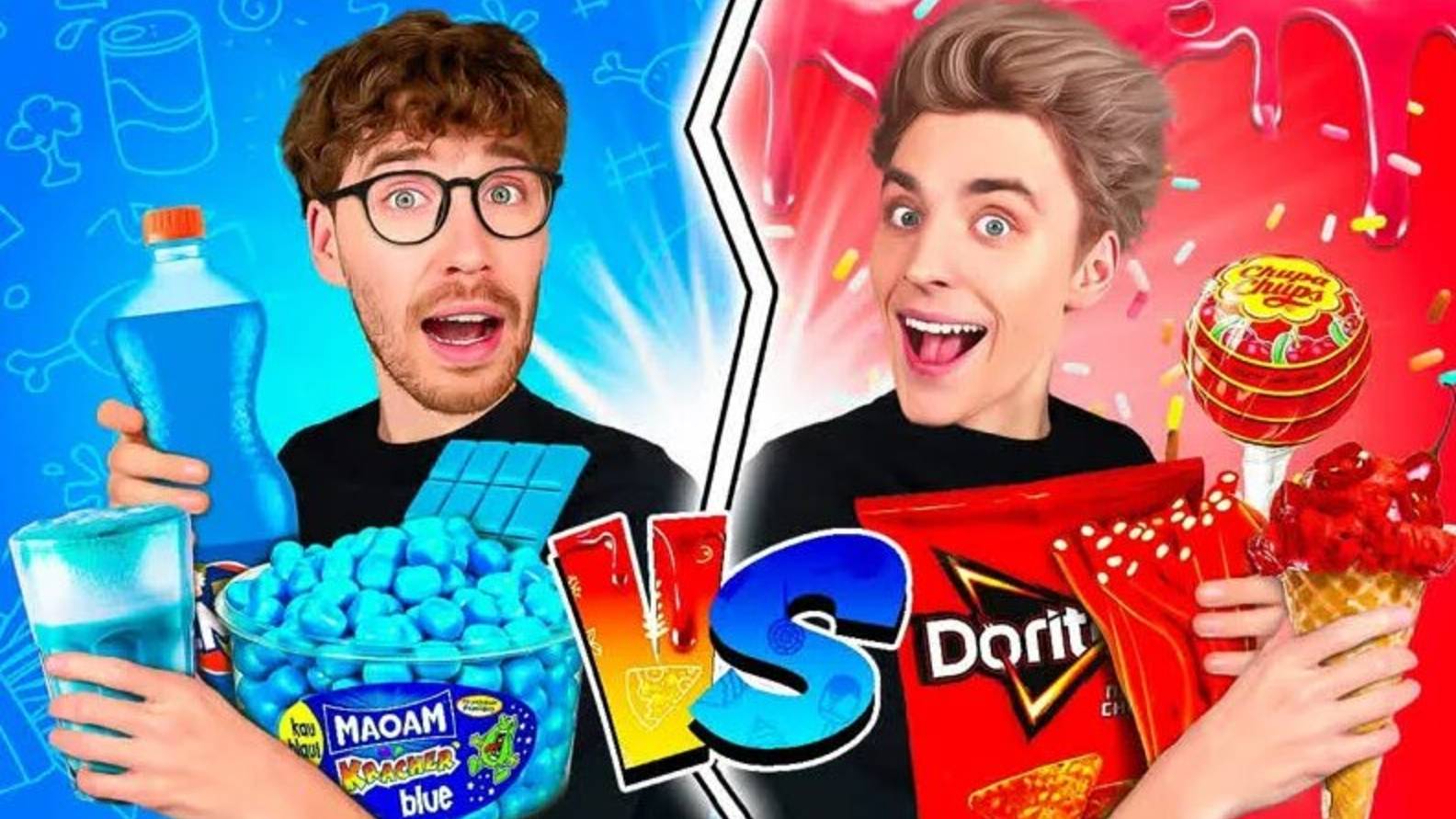 А4 : КРАСНАЯ vs СИНЯЯ ЕДА Челлендж ! ВЛАД А4