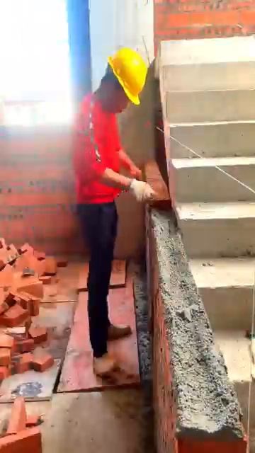 Fireplace wall construction process #goodtools #smartwork #machinery #short