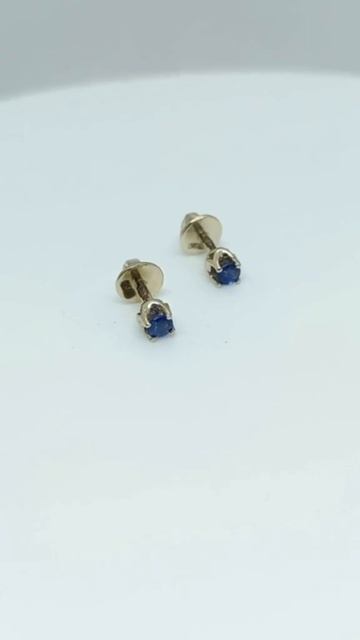 Золотые серьги пуссеты с природными сапфирами круг смотреть онлайн