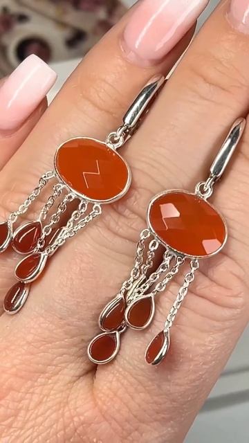 WhatsApp +79038171153 💎Серьги сердолик Вес одной серьги 3 г Дли?