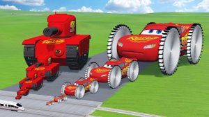 Машинки McQueen |Тачки мультфильм|Молния Маквин Колеса с шипами BeamNG Drive