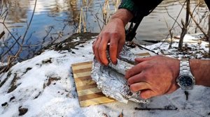 Мясо в фольге на углях. Отдых на природе