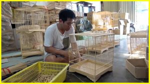 Клетки для птиц из бамбука, как это делают во Вьетнаме!