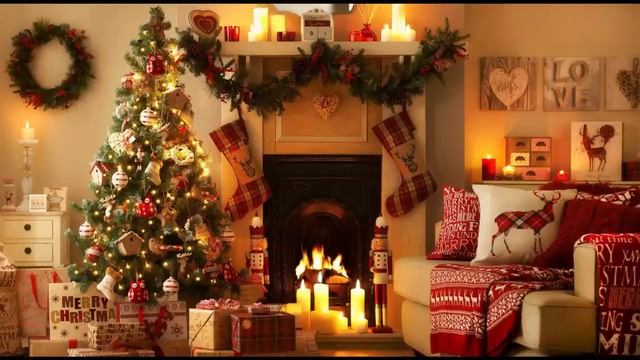 Christmas Music/ рождественские песни/ рождественский камин смотреть онлайн