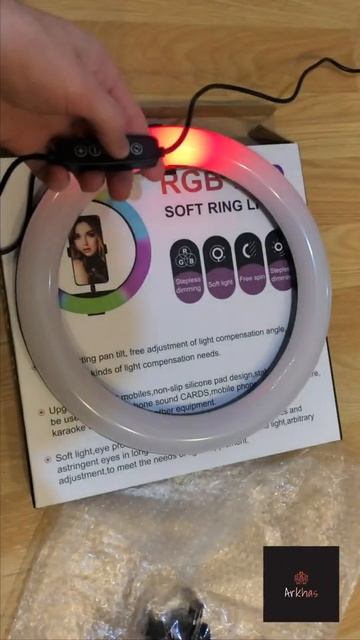 Кольцевая светодиодная лампа MJ26 LED 26 см RGB (видео обзор смотреть онлайн