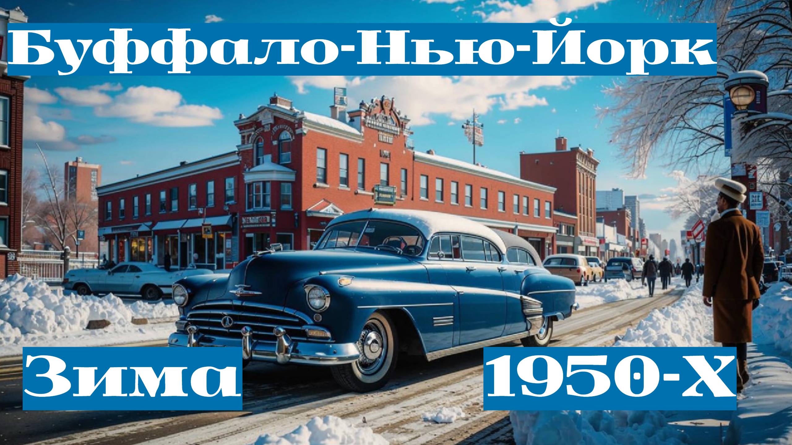 Буффало, Нью-Йорк, 1950-х годов в цвете, зима. (NASS)
