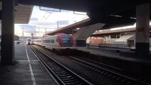 Грузия, г.Тбилиси. Отбытие поезда Штадлер (Stadler) GRS-012 с ЖД вокзала.