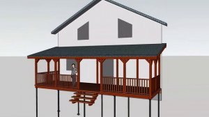 Эскиз проект террасы из бруса 100х100 размер 9х2.7