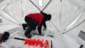 Сверление сдвоенных лунок шнеком Rextor Thunderbolt 200