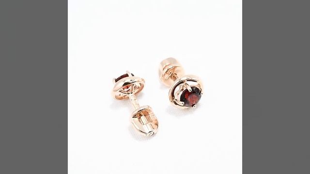 Серьги-пусеты из золота с гранатами смотреть онлайн