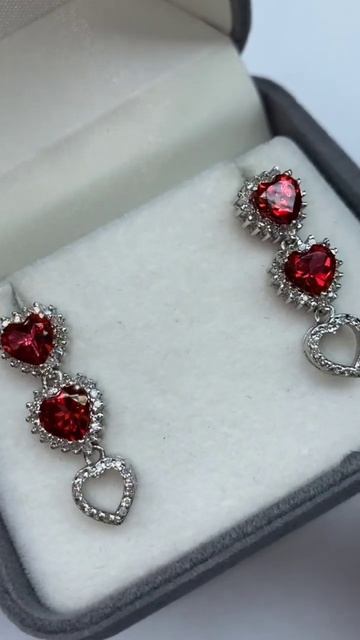 Цена 26900 ₽ Серьги Гранат Бриллианты 28/9 мм Гранат 3.58 ct Di