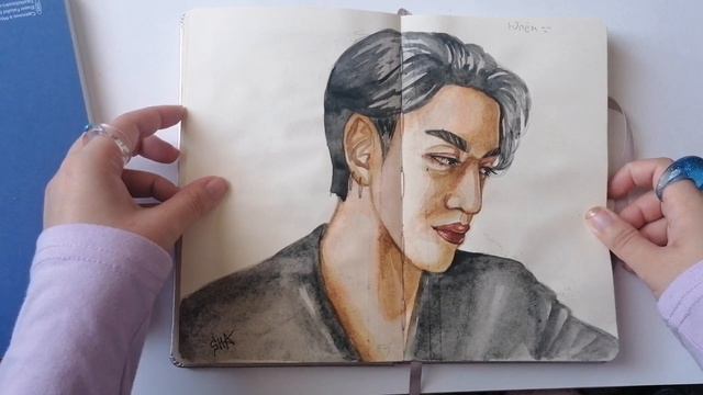 Обзор скетчбука корейцы и геншнемножко 2из4  SKETCHBOOK TOUR 15