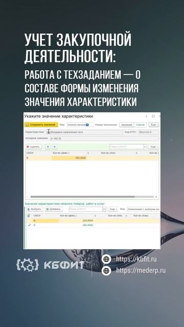 КБФИТ:МЕДЕРП. Учет НСИ:Работа с техзаданием — о состав