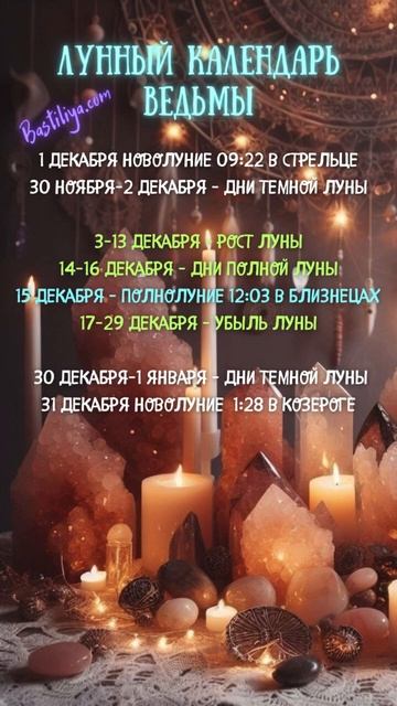 ДЕКАБРЬ 2024 лунный календарь ✨ВЕДЬМИН календарь #раст?