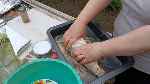 Как  замариновать рыбу. Отдых на природе.