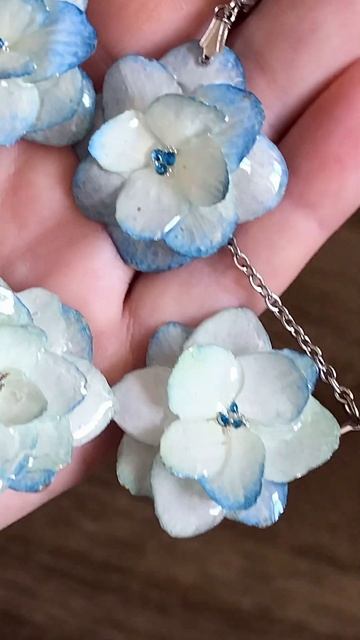 Комплект из настоящей гортензии. 2900₽ #цветывсмоле #ис? смотреть онлайн