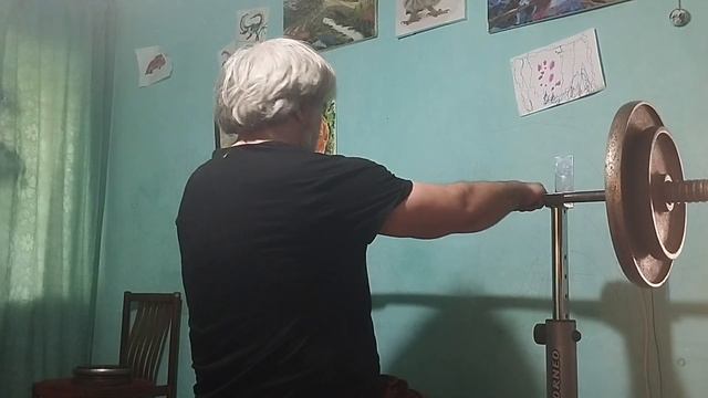 Жим сидя из за головы. Хотел 70 кг 5×3. хотелка не выдержа смотреть онлайн