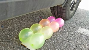 Эксперимент с автомобилем! Краш тест vs Давить колесом Воздушные Шары, Свечи, Солнцезащитные очки!