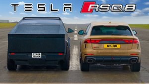 Кто победит в заезде_ Tesla Cyberbeast или же Audi RSQ8 Performance?