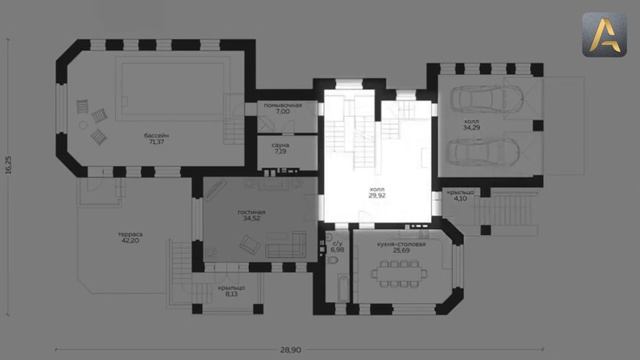 Практичный дом для комфортной загородной жизни. Проек смотреть онлайн