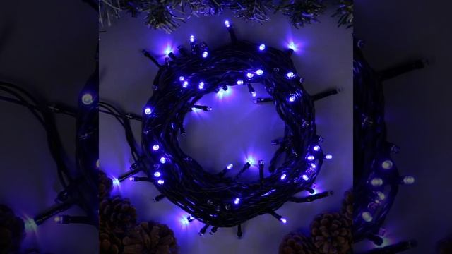 Гирлянда "Нить" 10 м , IP44, тёмная нить, 100 LED, свечение сине смотреть онлайн