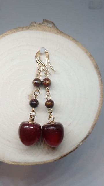 "Вишнёвый поцелуй" - женские серьги с натуральным гран? смотреть онлайн