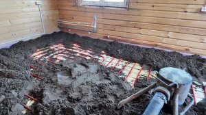 Полусухая стяжка пола в доме из бруса от компании ProLine