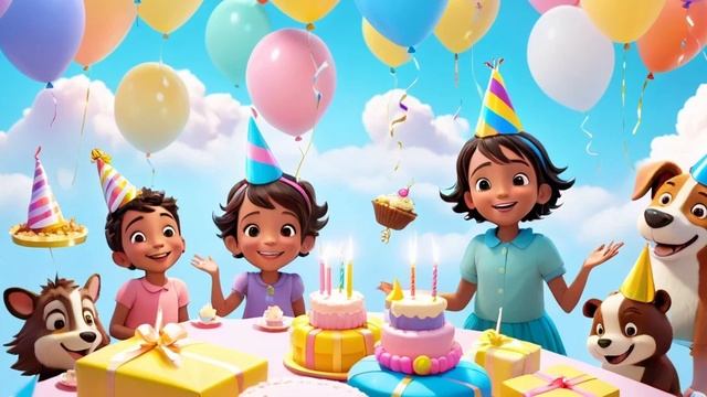 🎉 ВЕСЕЛЫЙ ДЕНЬ РОЖДЕНИЯ НА ОБЛАКАХ! ☁️🎂 (Детская пе?