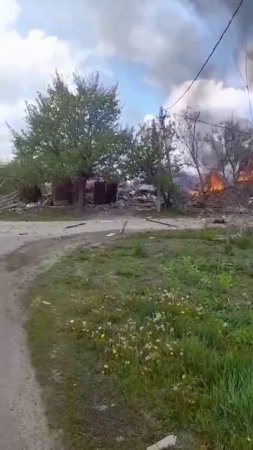 Курское приграничье. 
Село Глушково жилой дом после атаки украинского дрона.
