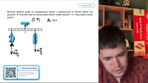 Мальчик взвесил рыбу на самодельных весах с коромыслом из лёгкой рейки (см. рисунок) - №21993