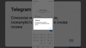 Слишком много попыток попробуйте позже Телеграм - Реш?