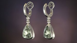 Серьги с празиолитом