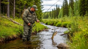 Рыбалка на сибирской речке в мае