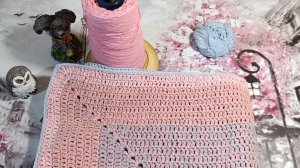 🦉Готовая работа.Дорожка из не пригодившейся пряжи 🧶