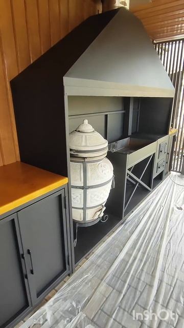 metal barbecue area is ready . Зона барбекю из металла готова. #шашл? смотреть онлайн
