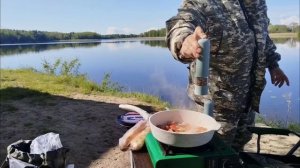 на рыбалке с завтраком.