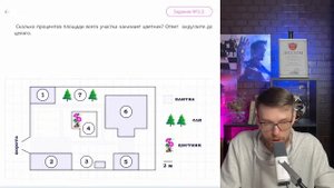 Сколько процентов площади всего участка занимает цве?