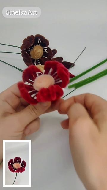 Цветы из синельной проволоки Осенний букет /  DIY / Tutorial / Синельная проволока мастер класс