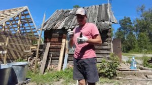 Переехали на Алтай. Строю баню сам. Кроем кровлю