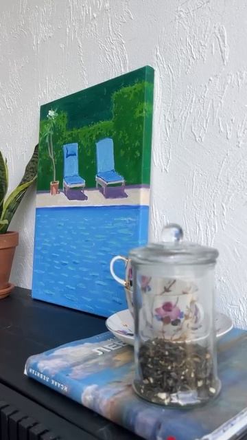 Картина «У бассейна» Холст, масло 2024 г #живопись_на_пле смотреть онлайн