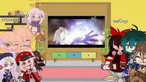 Реакция персонажей геншина на ван пис и на их самих #ВАН ПИС #РЕАКЦИЯ #гачаклуб