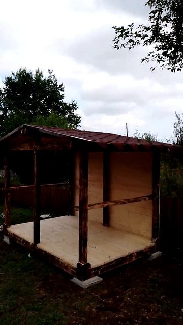 Беседка 2*3 с приминением обжига древесины смотреть онлайн