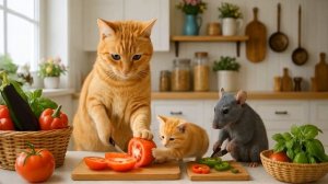 Mama Cat Cooks Ratatouille for an Injured Mouse 🐭❤️ A Heartwarming Story