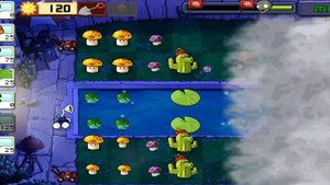 как пройти 4 уровень ночной бассейн в plants vs zombies