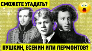 ПУШКИН, ЕСЕНИН ИЛИ ЛЕРМОНТОВ? ЛИТЕРАТУРА КЛАССИКА ТЕСТ #литература #классика #тест