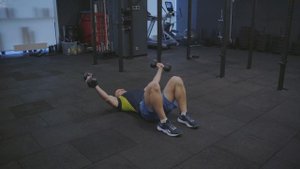 Разведение гантелей лежа на полу/ DB floor raises