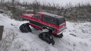 Гусеницы на машину. Зимниый тест на TRX-4