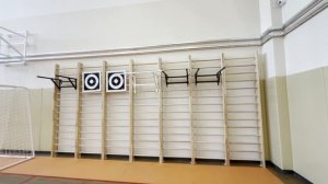 Стенка гимнастическая ГОСТ (боковины - мебельный щит, березовые перекладины) Спортивные Технологии